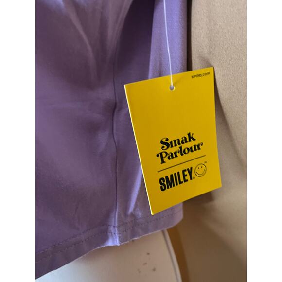 Smak Parlour Smiley Lavender Collared Crop Daisy Tee L 10-12 NWT - Picture 7 of 8